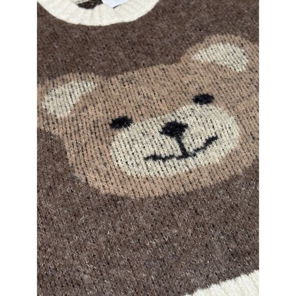 Anthropologie Luna Ivy Teddy Bear Long Sleeve Pullover Sweater Size Small Preppy - Picture 5 of 11